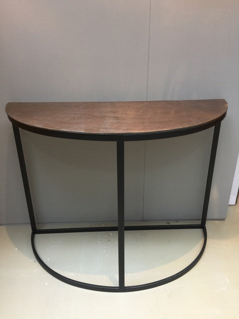 Konsole halbrund Bronze schwarz, Wandtisch Metall schwarz, Breite 100 cm