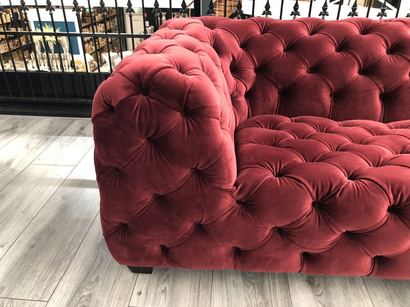 Chesterfield Sofa rot, Sofa rot Chesterfield, Breite 258 cm