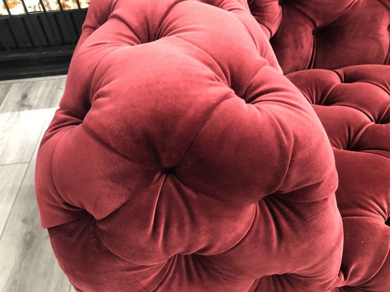 Chesterfield Sofa rot, Sofa rot Chesterfield, Breite 258 cm