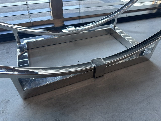 Konsole Silber, Glas Wandtisch Silber, Ablagetisch Gold, Breite 160 cm