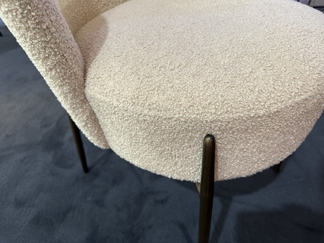 Sessel beige Boucle-Stoff, Sessel gepolstert beige