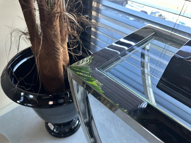 Konsole Silber, Glas Wandtisch Silber, Ablagetisch Gold, Breite 160 cm