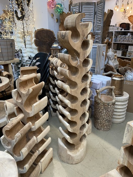 Weinregal Holz, Weinregal aus Massivholz für 18 Flaschen