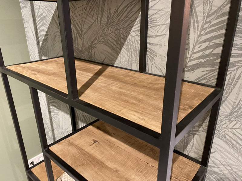 Regal Industriedesign Metall, Metall Regal Industrie, Bücherregal Landhaus Metall, Breite 85 cm