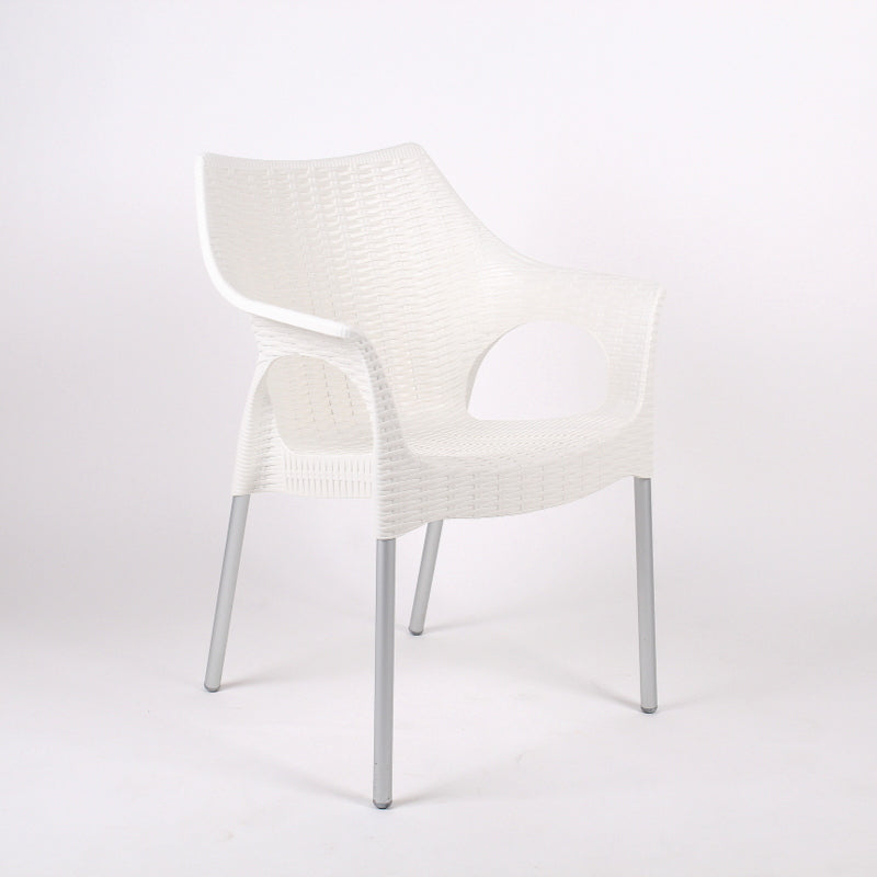 Design Stuhl, Kunststoff, Leinen, Sitzhöhe 45 cm