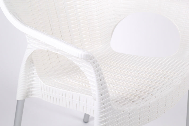 Design Stuhl, Kunststoff, Leinen, Sitzhöhe 45 cm