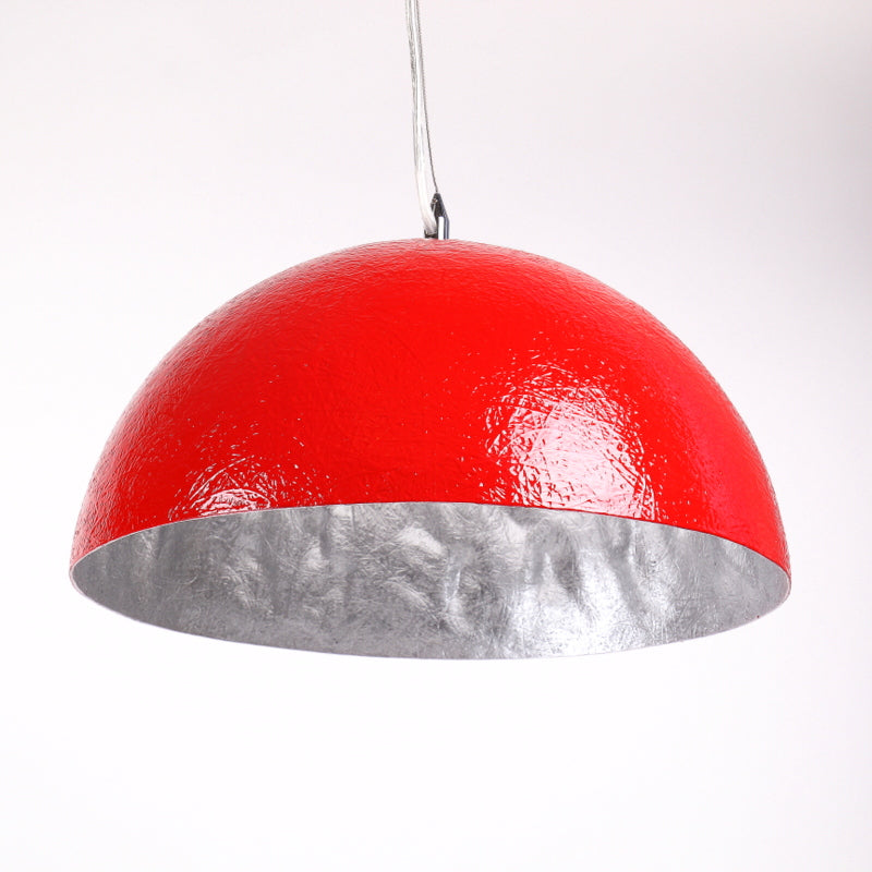 Moderne Pendelleuchte Polyester rot silber, Ø 38 cm