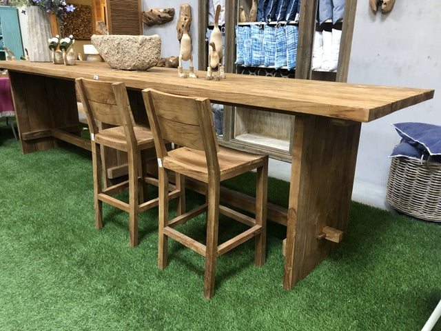 Bartisch Teakholz, Bartisch Holz, Länge 450 cm