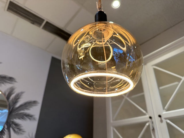 Hängelampe Naturholz-Balke inklusive Glühbirnen, Pendelleuchte Holzbalke mit LED Glühbirnen, Breite 200 cm