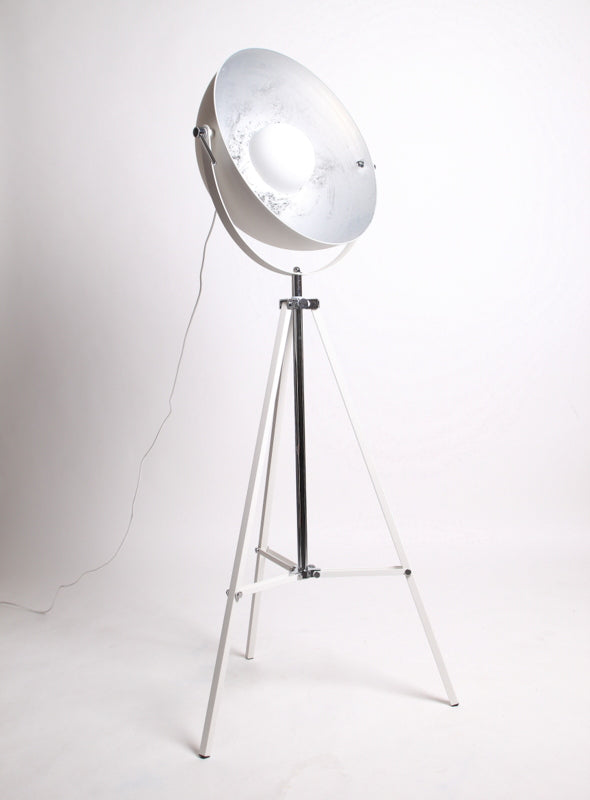 Stehleuchte Spot in weiß-silber, Stehlampe weiß Industrie