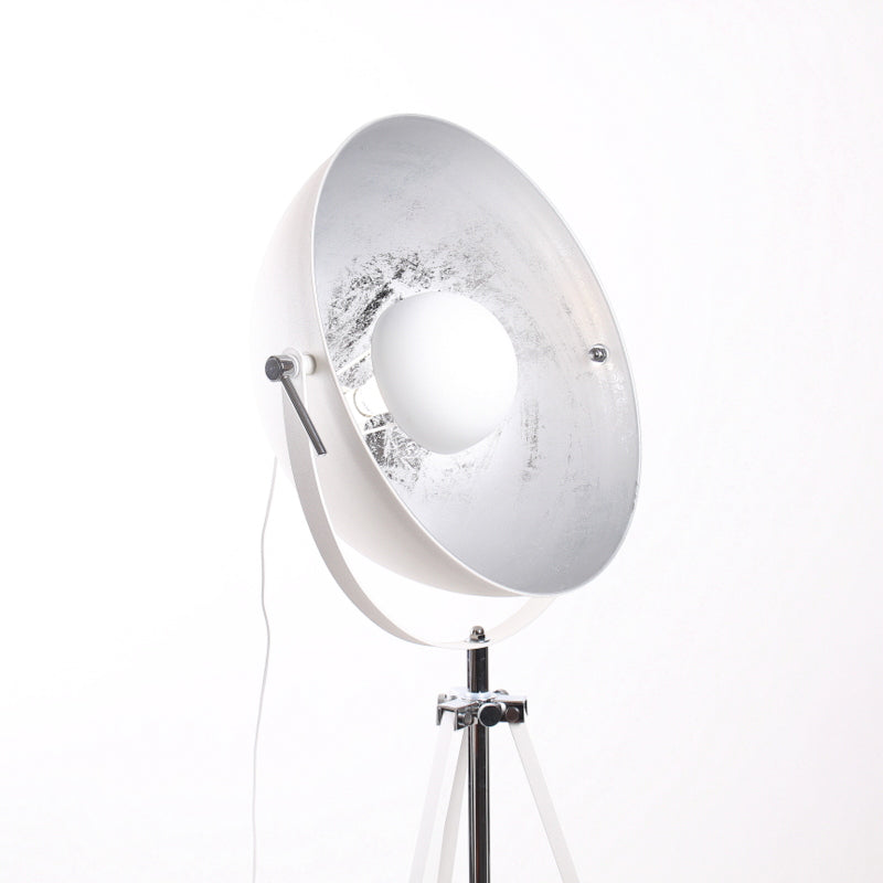 Stehleuchte Spot in weiß-silber, Stehlampe weiß Industrie