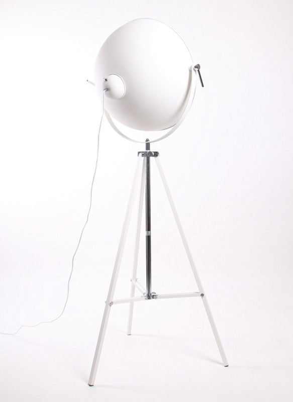 Stehleuchte Spot in weiß-silber, Stehlampe weiß Industrie