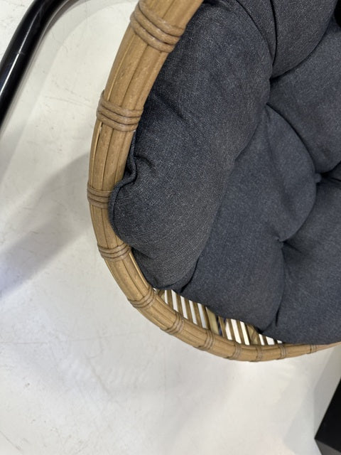 Garten Schaukelkorb Naturbraun, Garten Hängesessel mit Polster