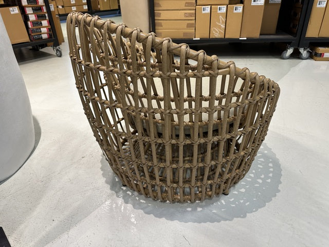 Gartensessel Naturbraun,  runder Gartensessel mit Polster