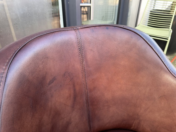 Stuhl Chesterfield braun, Stuhl braun Echtleder gepolstert Chesterfield