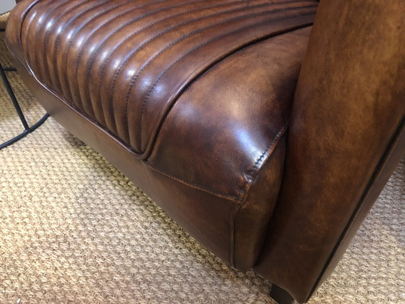 Sessel braun Echtleder, Leder-Sessel Industriedesign braun