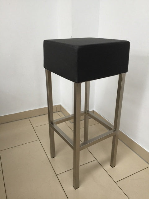 Design Barhocker Schwarz, Tresenhocker gepolstert, Sitzhöhe 80 cm