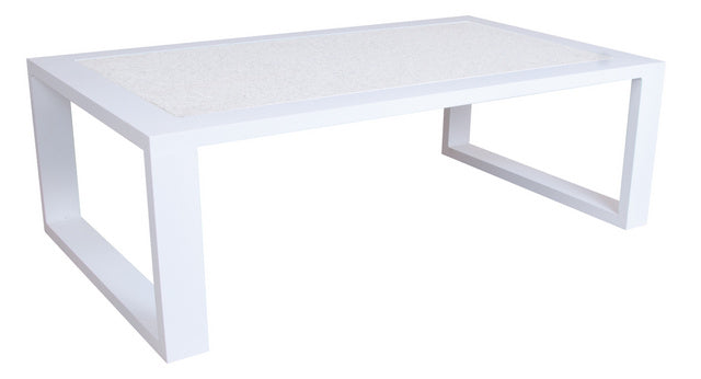 Outdoor Sitzgruppe Lounge weiß-braun, Aluminium Gestell, gepolstert