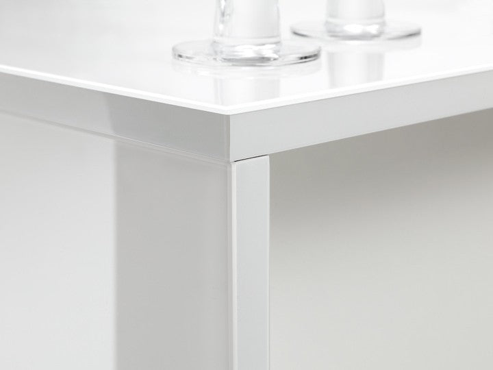 Office Bar auf Rollen weiß, mobile Coffe Bar Hochglanz lackiert