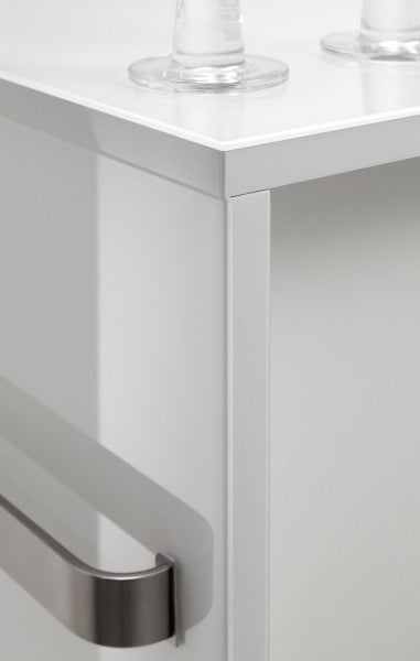 Office Bar auf Rollen weiß, mobile Coffe Bar Hochglanz lackiert