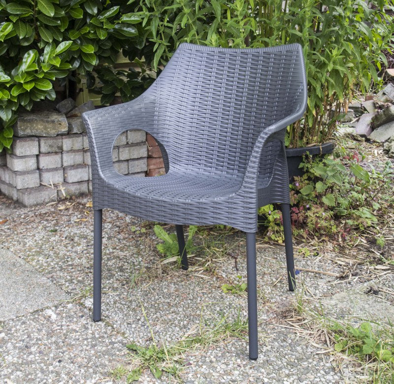 Outdoor - Bank aus Kunststoff in drei Farben, Gartenban mit Sitzauflage