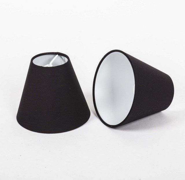 KIemmschirm schwarz, Steckschirm für Kronleuchter, Form rund Ø 14 cm