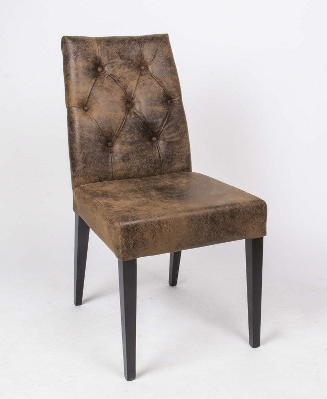 Bank braun Chesterfield-Polsterung, Sitzbank braun, Bezug Leder-Look, Breite 162 cm