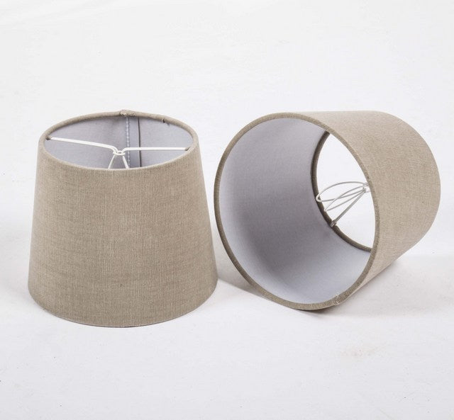 KIemmschirm taupe, Aufsteckschirm taupe, Lampenschirm für Kronleuchter, Form rund Ø 15 cm
