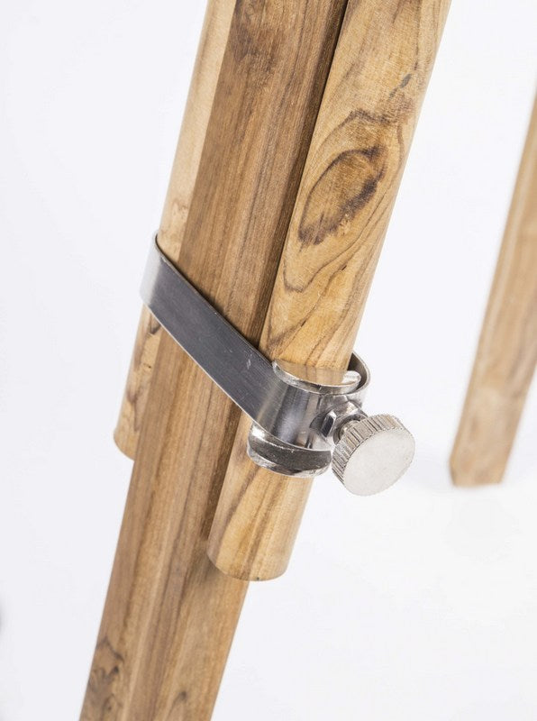 Stehlampe mit Lampenschirm creme, Stehlampe Dreifuß Naturholz