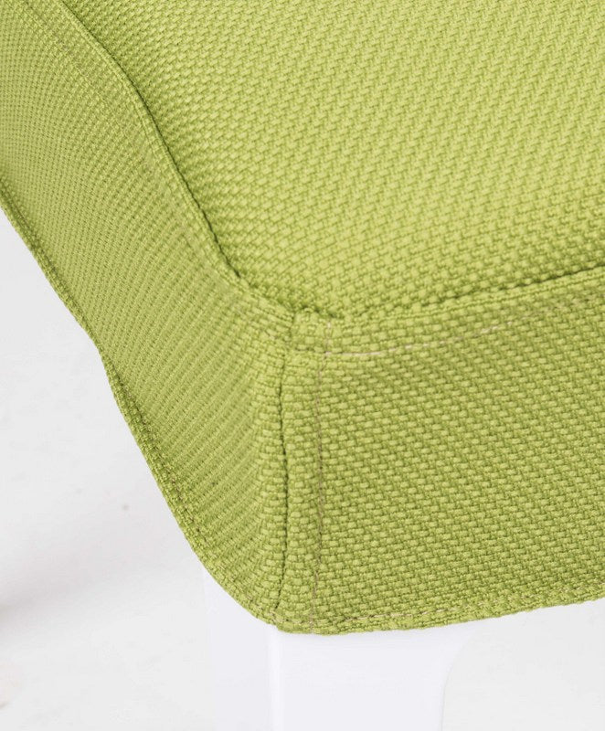 Stuhl weiß mit Sitzkissen, Outdoor Stuhl aus Kunststoff weiß