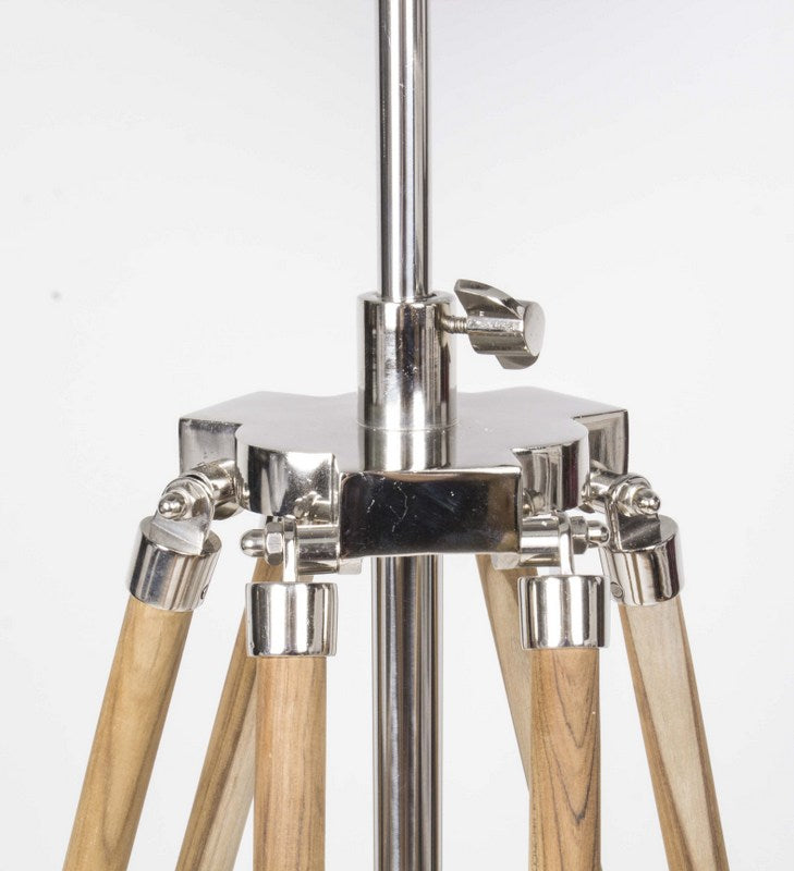 Stehleuchte höhenverstellbar im Landhausstil, Dreibein Stehlampe mit einem Lampenschirm, Höhe 103-200 cm