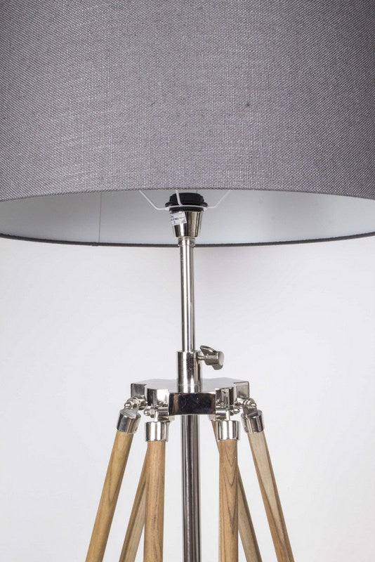 Stehleuchte höhenverstellbar im Landhausstil, Dreibein Stehlampe mit einem Lampenschirm, Höhe 103-200 cm