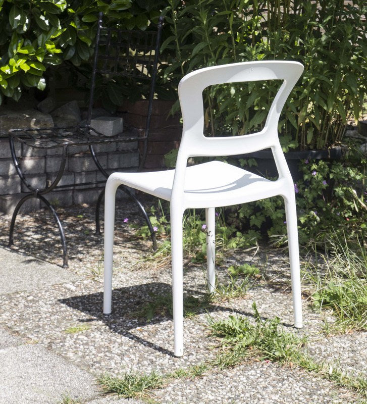 Gartenstuhl weiß aus Kunststoff, Stuhl Outdoor