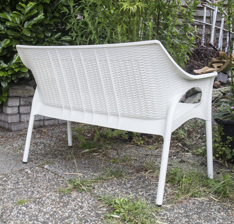 Outdoor - Bank aus Kunststoff, Gartenbank mit Sitzauflage