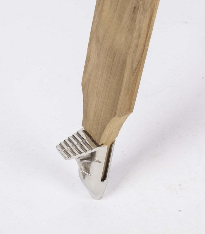 Lampenfuß für eine Stehlampe, Farbe Naturholz-Chrome, Höhe 114-180 cm