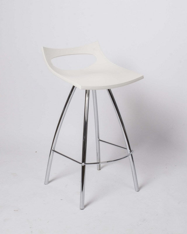 Barstuhl weiß,  Barhocker modern, Sitzhöhe 65 cm