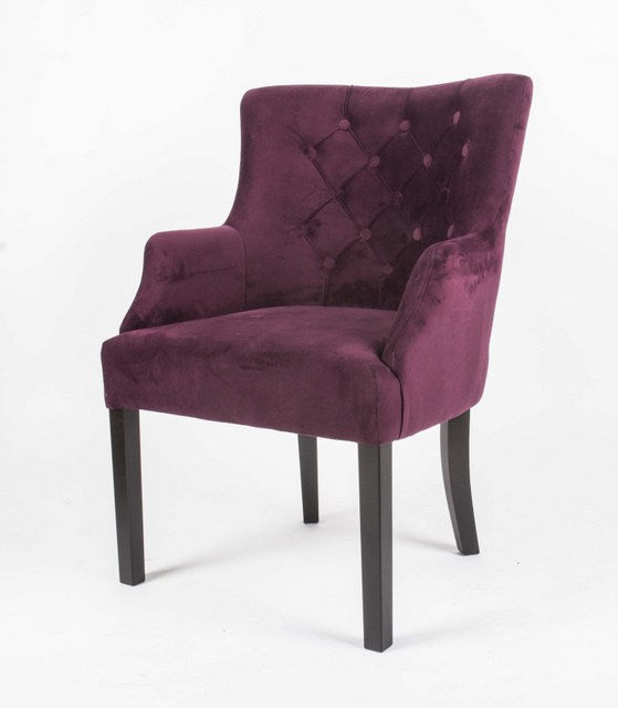 Sessel chesterfield, gepolsterter Stuhl -Sessel Velour bordeaux