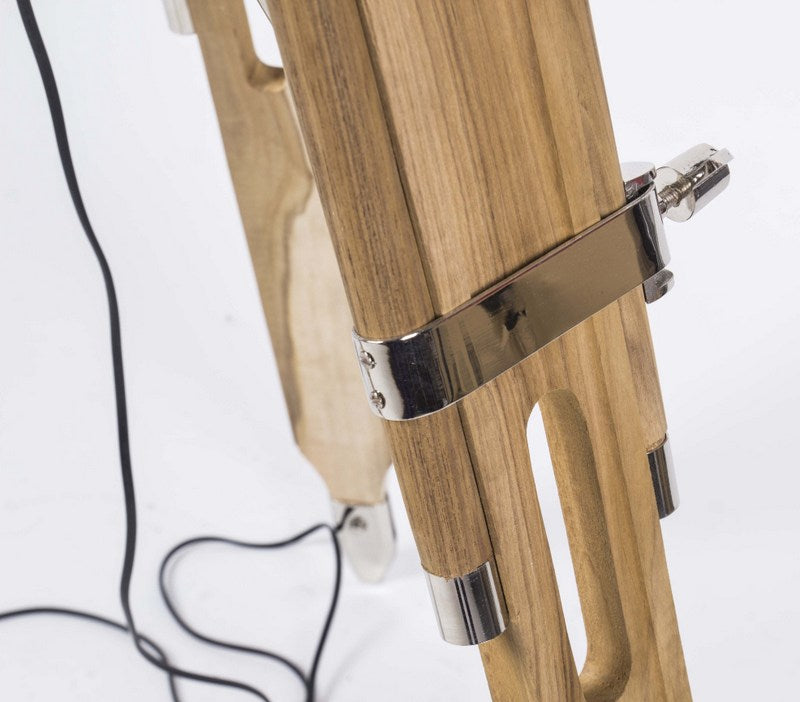 Stehleuchte höhenverstellbar im Landhausstil, Dreibein Stehlampe mit einem Lampenschirm, Höhe 103-200 cm