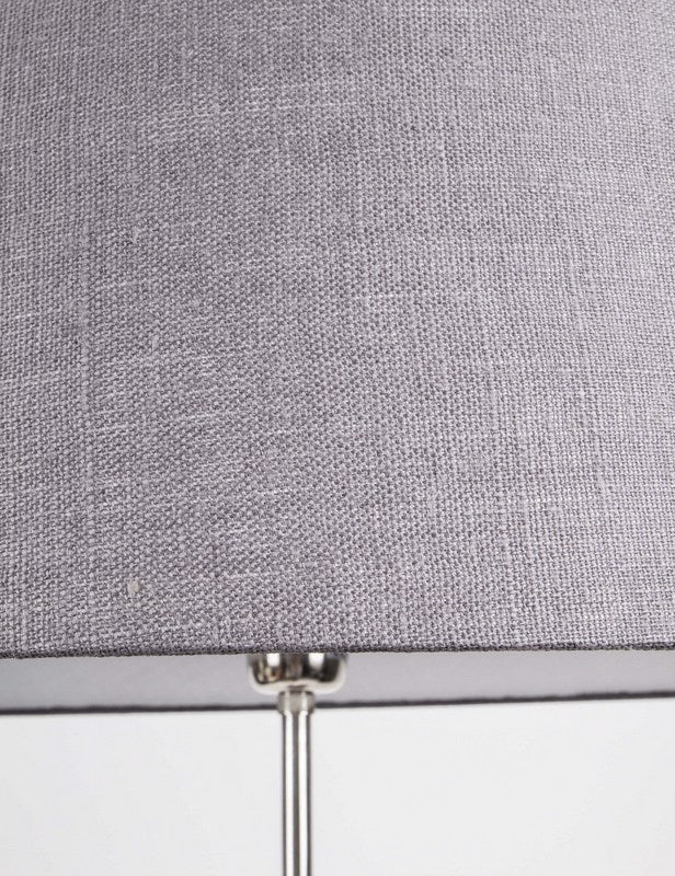 Stehlampe mit Lampenschirm grau, Stehlampe Dreifuß Naturholz