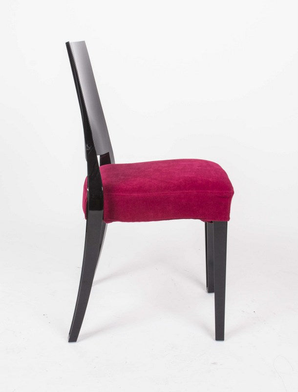 Stuhl schwarz mit Sitzkissen, Outdoor Stuhl aus Kunststoff schwarz