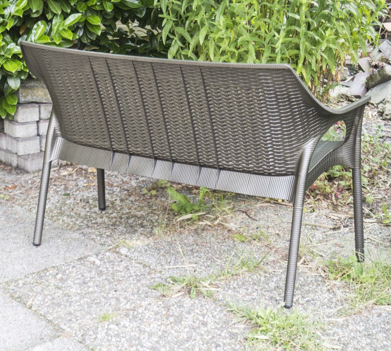 Outdoor - Bank aus Kunststoff in drei Farben, Gartenbank mit Sitzauflage