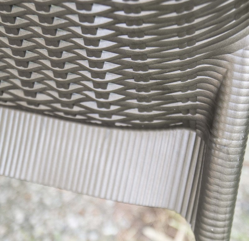 Outdoor - Bank aus Kunststoff in drei Farben, Gartenbank mit Sitzauflage