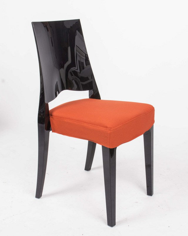 Stuhl schwarz mit Sitzkissen, Outdoor Stuhl aus Kunststoff schwarz