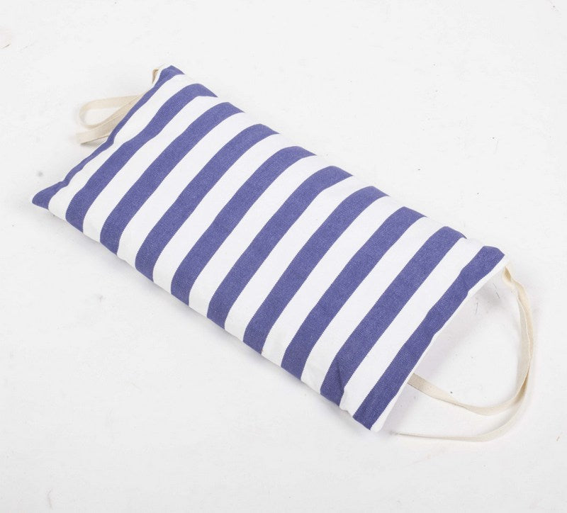 Nackenkissen blau-weiß gestreift, Nackenkissen 100 % Baumwolle
