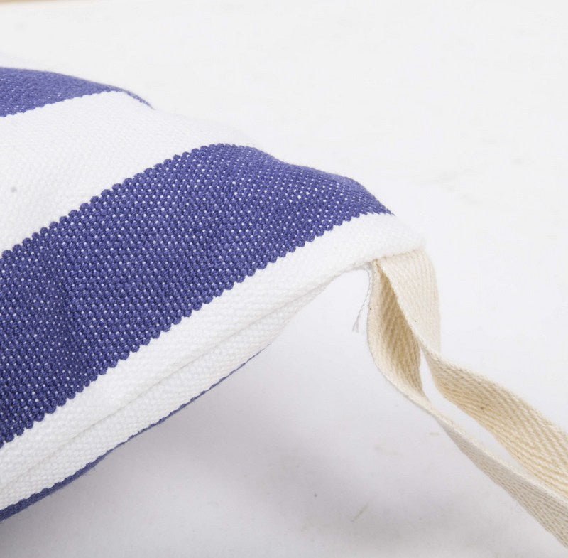 Nackenkissen blau-weiß gestreift, Nackenkissen 100 % Baumwolle