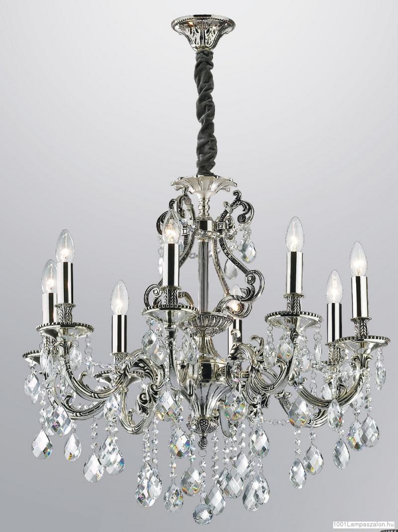 Klassischer Kronleuchter 8 flammig, Farbe Silber, Ø 73 cm