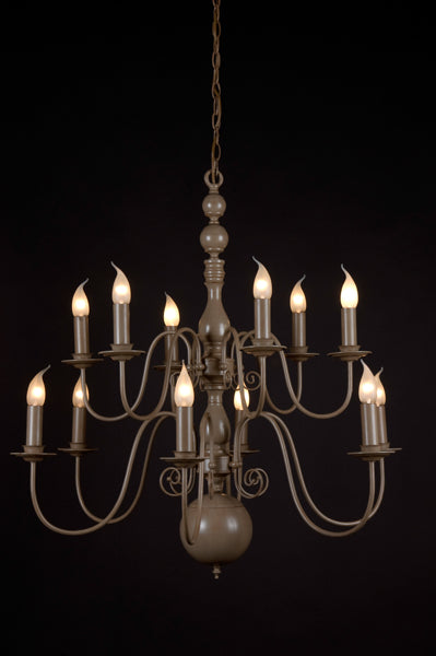 Kronleuchter 12-armig im Landhausstil, Durchmesser 85 cm