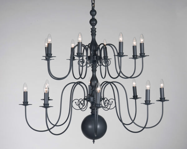 Kronleuchter 16-armig, Hängeleuchte im Landhausstil, Durchmesser 115 cm