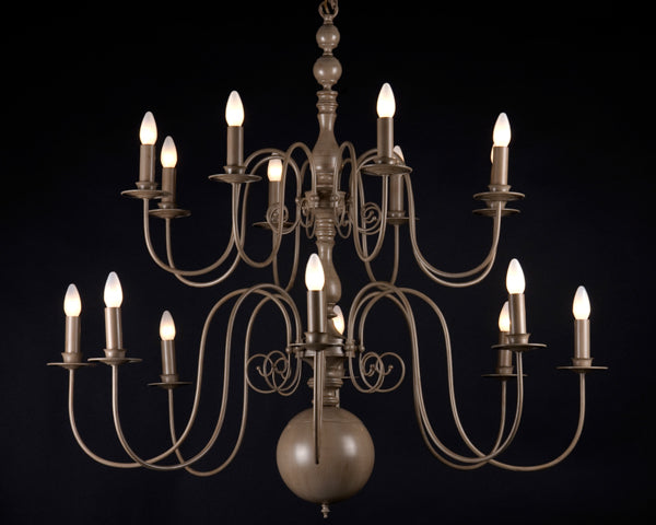 Kronleuchter 16-armig, Hängeleuchte im Landhausstil, Durchmesser 115 cm