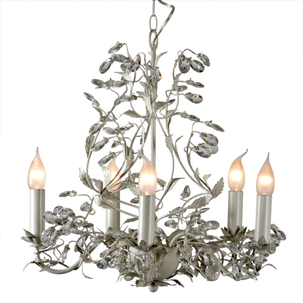 Kronleuchter aus Metall, Farbe grau-beige Ø 56 cm